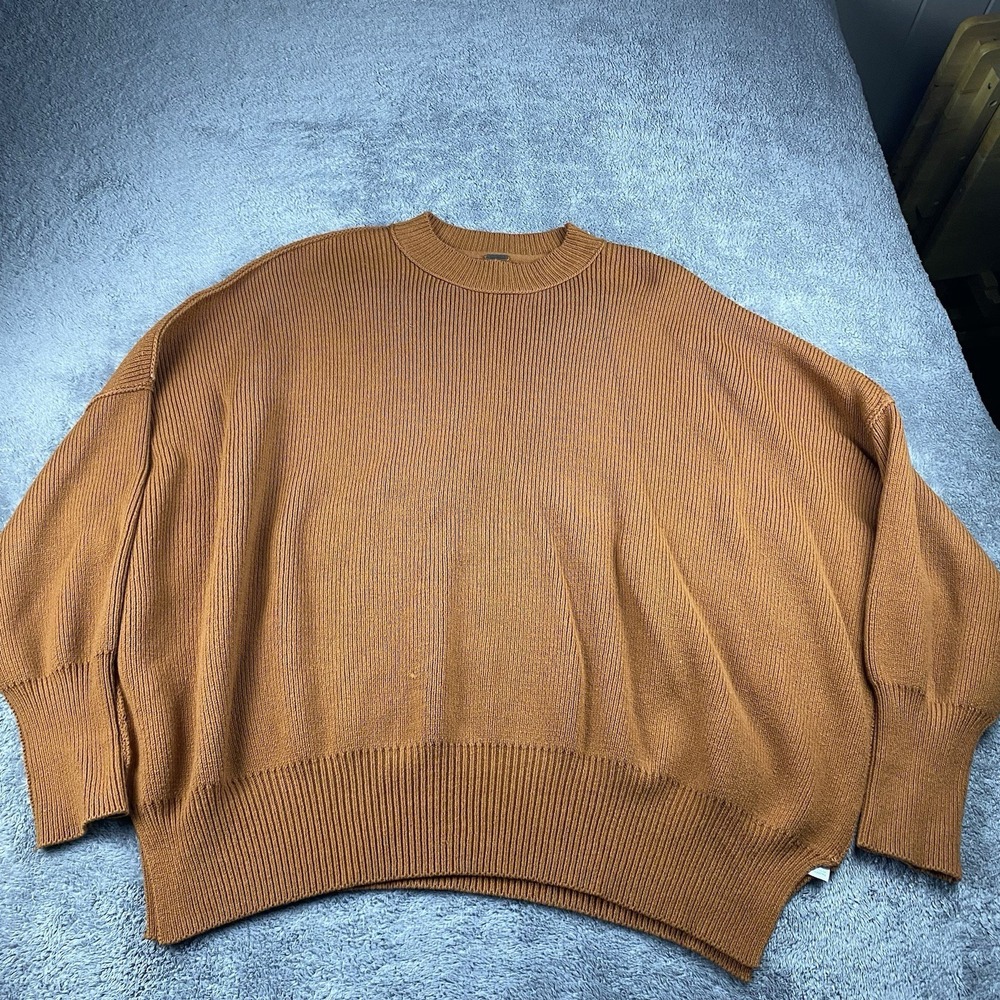 Free People Sahara Knitted Ribbed Dolman‎ Sleeve Tunic Sweater Womens XS Orange